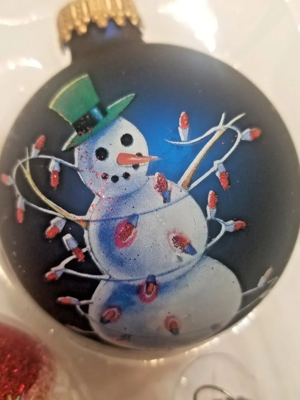 8 Ornaments Winter Christmas Tree Glass Ornaments Glitter Sparkles
